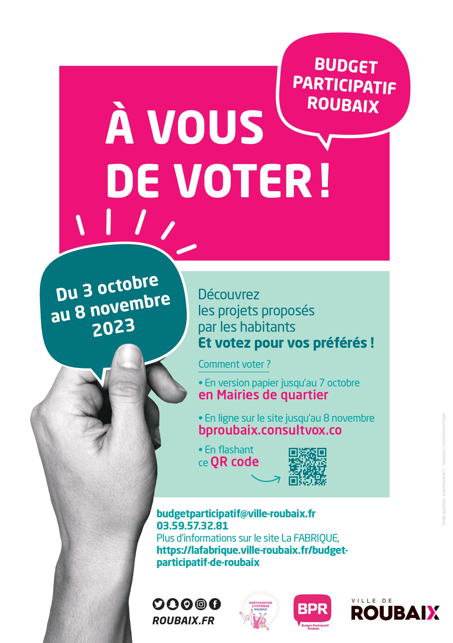Affiche de la phase de vote - du 3 octobre au 8 novembre